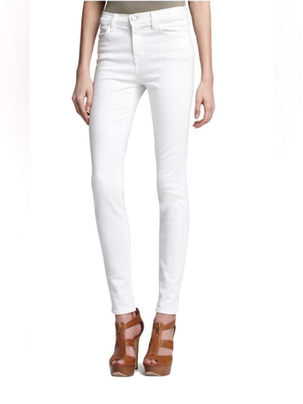 J Brand White Skinny Jeans - Slim Stretch Fit
